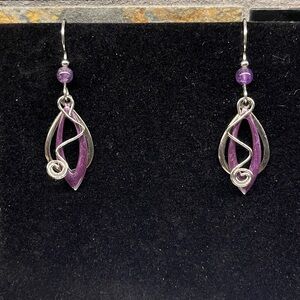 Elegant Silver and Purple Earrings